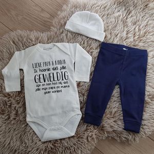 Baby cadeau geboorte meisje jongen set met tekst aanstaande zwanger kledingset pasgeboren unisex Bodysuit |  babykleding Huispakje | Kraamkado  Gift Set babyset kraamcadeau pakje babygeschenk babygeschenkset kraampakket