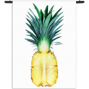 Velours Wandkleed Pineapple Doorsnee 02 Rechthoek Verticaal M (125 X 90 CM) - Wandkleden - Met roedes