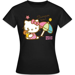 Hello Kitty Op Het Strand Onder Een Zonnescherm T-Shirt Dames