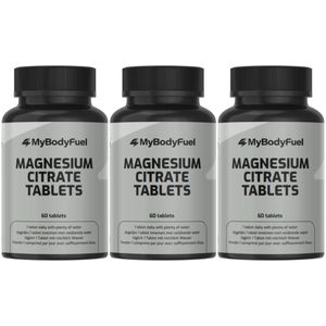 MyBodyFuel - Magnesium Citraat 200 mg - 3 Pack (180 Tabletten) - Hoog opneembaar Magnesium Supplement