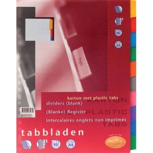 Tabbladen multo 7310731 a4 23r karton 10dlg wit | 1 stuk