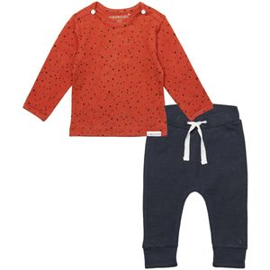 Noppies - Kledingset - 2delig - Broek Bowi Charcoal - Shirt Kris Ginger - Maat 68