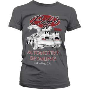 Back to the Future Biff's Automotive Detailing Girly Tee Damen T-Shirt Dark-Grey-L