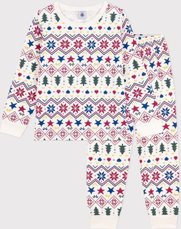 Petit Bateau Kinderpyjama van fleece met kerstprint