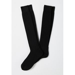 Damart - Set van 2 paar kniekousen in merinowolmix met derby ribbels - Mannen - Zwart - 40/41