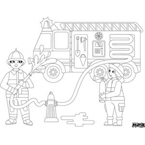 Matta Kids - Brandweer helden - Herbruikbare Kleurplaat en Veegplacemat
