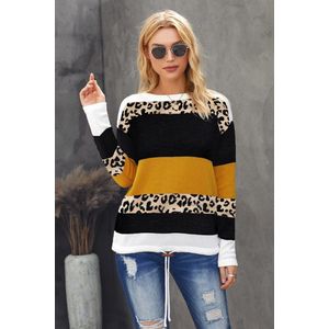 Trui Sweater Dames - Colorblock Geel - Tatya - Maat S