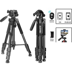 Professioneel Universeel Lichtgewicht DSLR Camerastatief - Tripod 140CM - Zwart