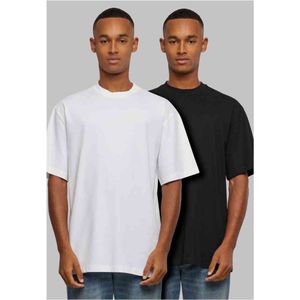 Urban Classics - Tall 2-pack Heren T-shirt - S - Wit/Zwart