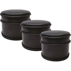 Benson Deurstopper - 3x - zwart-mat - D9 cm - 1,1 kg