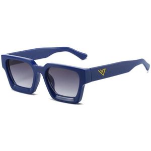 VIVEUX® Cube Collection - Blauwe Zonnebril - Vierkant - Zonnebril Heren - Zonnebril Dames