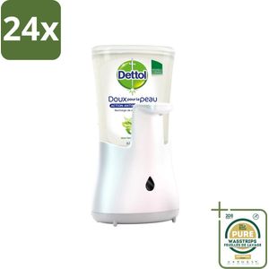 Dettol - Automatische Zeepdispenser - No-Touch Zilver met Aloe Vera - 250 ml - Voordeelverpakking - 24 stuks - Antibacterieel - Aloe vera