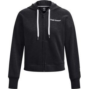 Under Armour Essential Fleece Script FZ Hoodie 1374106-001, Vrouwen, Zwart, Sweatshirt, maat: XS