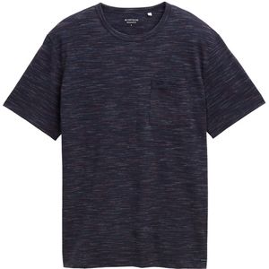 Tom Tailor - Shirt - Navy red multi - Ronde Hals - Gemêleerde Look