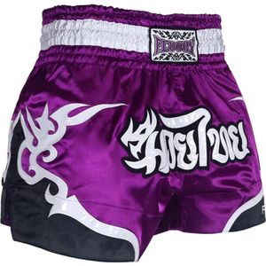 Fluory Muay Thai Short Kickboks Broek Tribal Paars - M