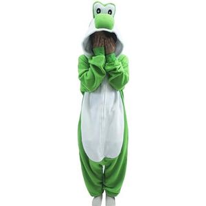 Groene Yoshi unisex pyjama van fleece voor volwassenen zachte dieren onesie voor dames en heren warme nachtkleding huispak cosplay kostuum Halloween loungewear