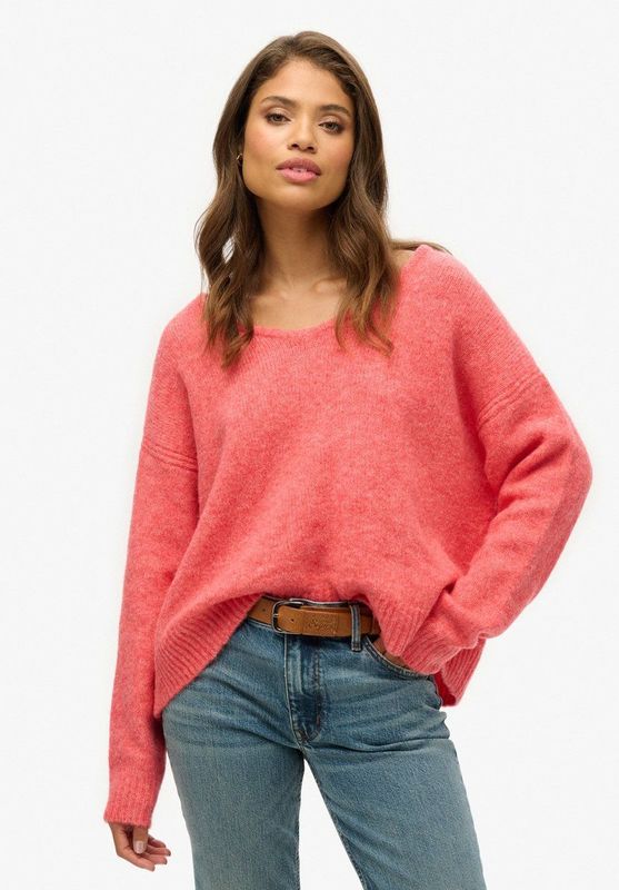 Superdry - Oversized Trui met V-hals - Dames - Sweaters