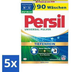 5 x Persil Universal - Waspoeder - Witte Was - 90 Wasbeurten - Waspoeder - Witte Was - Vlekverwijdering - Wasmachine - Hygiëne