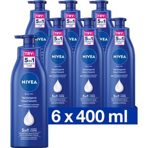 6x Nivea Bodymilk met Pomp Verzorgend 400 ml
