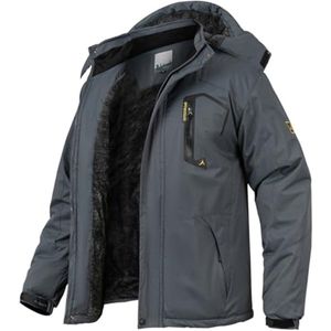Waterdichte heren ski- en winterjas met fleece, capuchon en winddichte bescherming