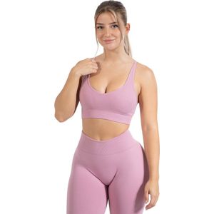 Smilodox Cetrina Sportbeha voor dames - Shaped Fit, ondoorzichtige push-upbeha, V-halsbeha zonder beugel, uitneembare cups, elegante bustier met uitsparing op de rug, yoga, fitness en training