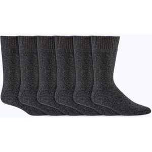 Thermo sokken | Wollen sokken | Anti-slip | Grijs | Diverse maten | 6 paar