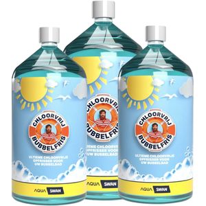 Bubbel voordeelpakket 3 x 1 liter chloorvrije waterbehandeling - Chloorvrije waterbehandeling voor hottub, ijsbad, zwembad en spa - 100% chloorvrij wateronderhoud - Chloortablet jacuzzi - chloortabletten zwembad