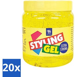 20 x Hegron - Styling Haargel - Extra Strong - Voor Sterke Fixatie - 500 ml - Haarfixatie - Haarmodel - Haarverzorging