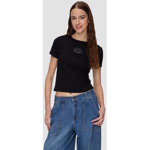 QS Shirt  zwart / zilver