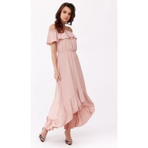 Roze Asymmetrische Maxi Jurk