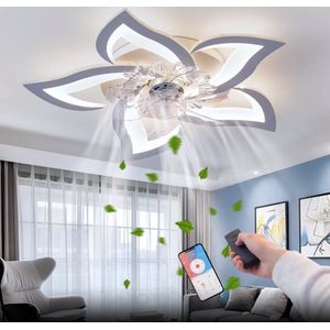 5 Lotus Ventilator Lamp - Plafondventilator - Smart Lamp - Met Dimmer - 3 Standen Ventilator - Keuken Lamp - Woonkamerlamp - Moderne lamp