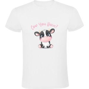 Cow you doin? Heren T-shirt | Vriend | Maatje | Liefde | Schattig | Cute | Wit