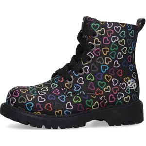 Dockers by Gerli meisjes enkellaarsjes met hartjes 49PS750-680110 gevoerde laarzen
