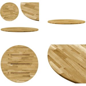 vidaXL Tafelblad rond 23 mm 500 mm massief eikenhout - Tafelblad - Tafelbladen - Vervangende Tafelblad - Vervangende Tafelbladen