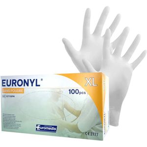 SIS, Doos à 100 stuks Wegwerphandschoenen zonder poeder Medical XL, Wit