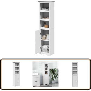 vidaXL Badkamerkast BODO - Wit - 44x30x160 cm Badkamerkast - Badkamerkasten - Badkamer Opbergkast - Toilet Opbergkast