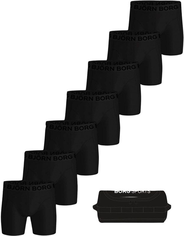 Björn Borg Sports Lightweight Boxershorts + Wash Bag Heren (7-pack) - Maat L