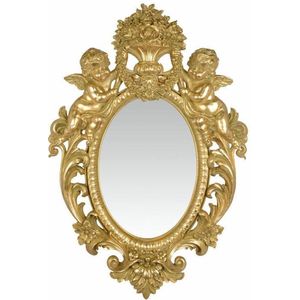 Spiegel - Gouden wandspiegel - Resin Engeltjes - 73,3 cm hoog