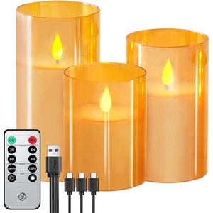 Equivera Oplaadbare LED Kaarsen - Elektrische Kaarsen - Oplaadbare Waxinelichtjes - Realistische Kaarsen - Kerstverlichting - Veilig en Duurzaam