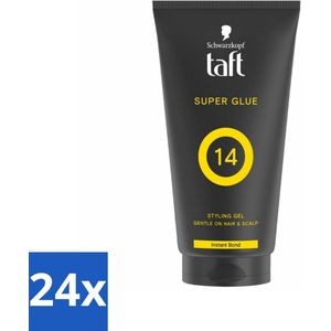 Taft - Super Glue 14 - Styling Gel - Ultieme stevigheid - 150 ml - Voordeelverpakking - 24 stuks