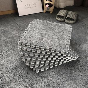 Tapijttegels 10 stuks - in elkaar grijpende - schuimrubberen - 30 x 30 cm - pluche - puzzel schuimrubberen - vloermatten - met rand - antislip - tapijt - voor de vloer Tapijttegels