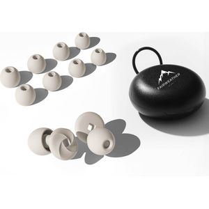 Fairweather Oordoppen Silent Pro 3.0 – Geschikt voor Slaap of Festival Oordopjes - Slapen – Anti-Snurk – Earplugs Looping - Gehoorbescherming – Party Plugs - Sleep Plugs - Hoge Geluidsdemping (28dB) - 4 Maten (XS/SM/L) - Taupe