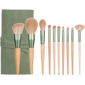 Vegan Mini Make-Up Borstels Set, 8/st, Synthetische haren, Zijde zacht, voor Brush, Foundation, Oogschaduw, Wenkbrauwen, Zacht roze