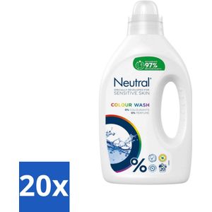 Neutral Vloeibaar Wasmiddel Kleur 20 Wasbeurten 1 liter - Bulkverpakking - 20 stuks