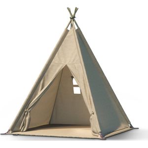 Autentic Tiptoe Tipi - Kindertipi - Nature - Met zachte grondmat - Gerecycleerd Polykatoen