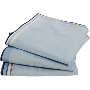 Zakdoek - Lichtblauw - 100% Gekamde Katoen - 6 Stuks