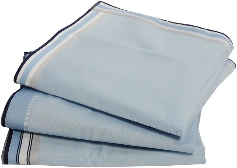 Zakdoek - Lichtblauw - 100% Gekamde Katoen - 6 Stuks