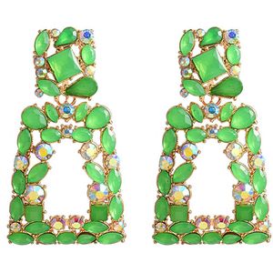 Capri Color Oorbellen - Groen | Oorhangers | 6,5 x 3,5 cm | Fashion Favorite