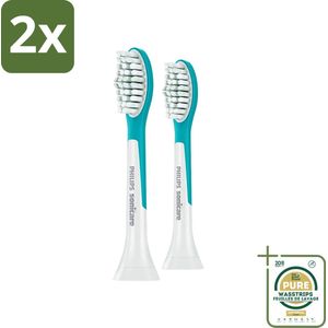 Philips Sonicare - Opzetborstels - For Kids Standard - Voor Kinderen - 2 opzetborstels - HX6042/33 - Voordeelverpakking - 2 stuks - Tandenpoetsen - Kinder tandenborstel
