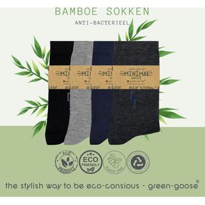 green-goose® Luxe Bamboe Sokken | 4 Paar | Mix | 39 - 42 | 80% Bamboevezel | Zacht en Duurzaam